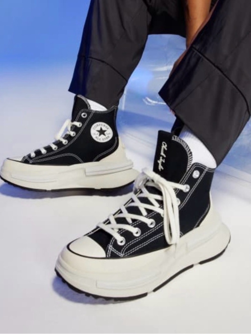 Converse Run Star Legacy CX Hi Future Comfort Sneaker Black & White  7.5